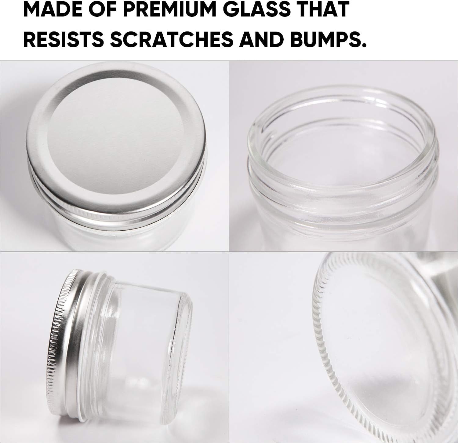 4Oz Glass Jars with Lids(Silver),Mason Jars,Ideal for Honey,Jam,Wedding Favor,Diy Magnetic Mini Spice Jars for Kitchen,Set of 40