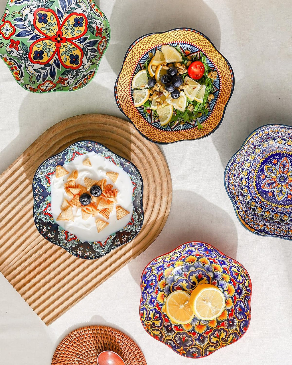 Plates and Bowls Set, Dinnerware Set for 6-20 Oz Bowls, 10.5 Inch Dinner Plates, 8.5 Inch Dessert Plates, 14 Oz Mugs