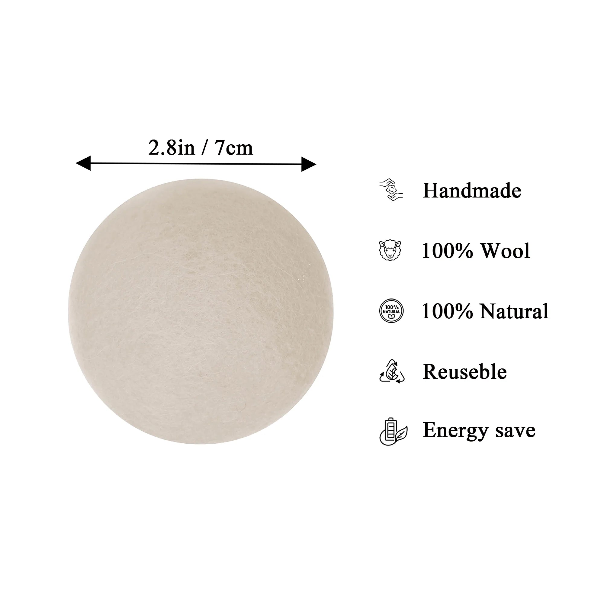 (2 Pack) Wool Dryer Balls Organic XL 6 Balls per Pack by , save Time,Money,Energy.