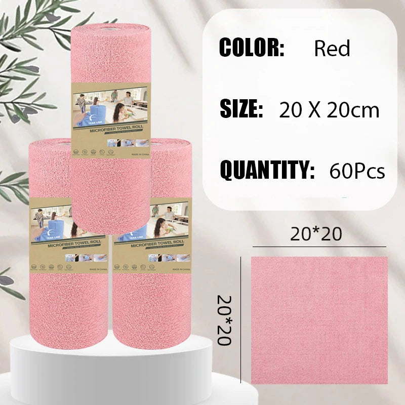20~60Pcs Thickened Super Absorbent Dishcloth Reusable Kitchen Wiping Rags Microfiber Cleaning Cloths Household Cleaning Tools