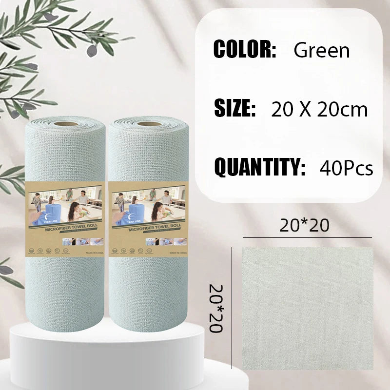 20~60Pcs Thickened Super Absorbent Dishcloth Reusable Kitchen Wiping Rags Microfiber Cleaning Cloths Household Cleaning Tools