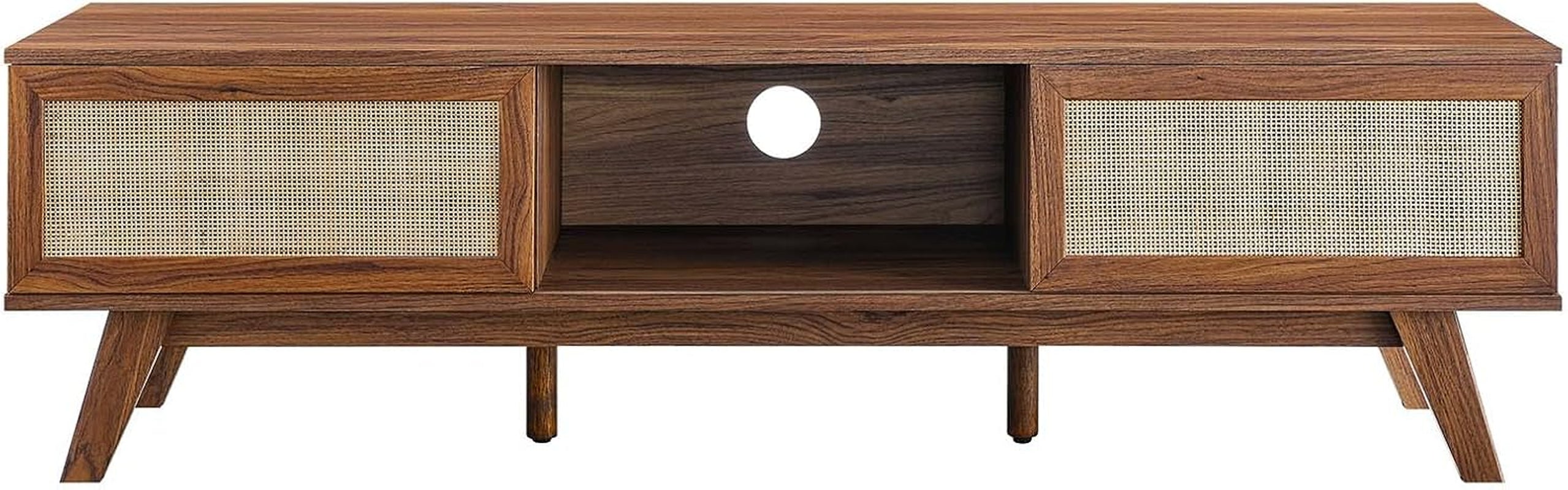 Soma 60" Rattan TV Stand in Walnut