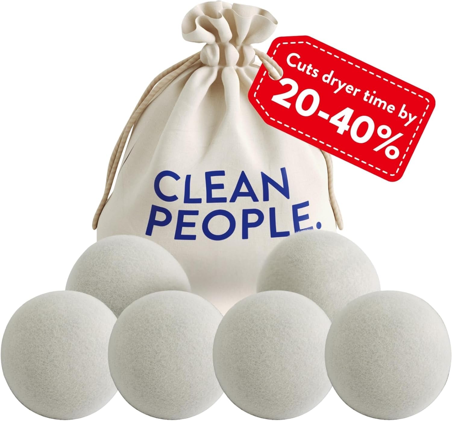 100% New Zealand Wool Dryer Balls - 6 Pack - for Laundry, Fabric Softening, anti Static, No Lint, Odorless and Reusable