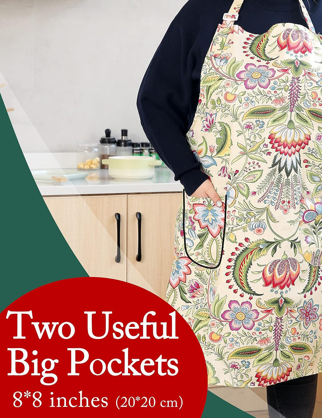 Cotton Linen Baking plus Size Aprons for Women with Pockets Kitchen Cooking