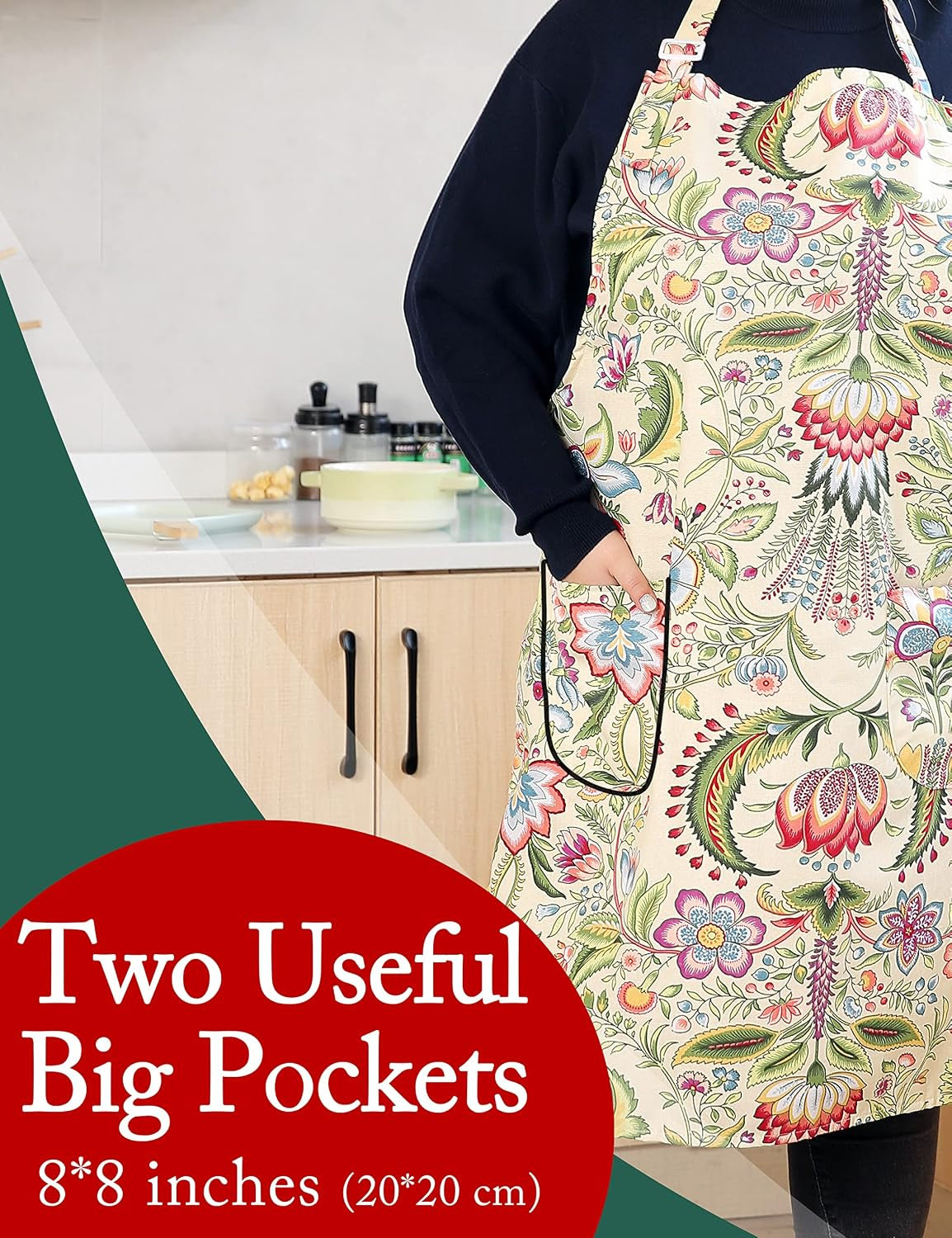 Cotton Linen Baking plus Size Aprons for Women with Pockets Kitchen Cooking