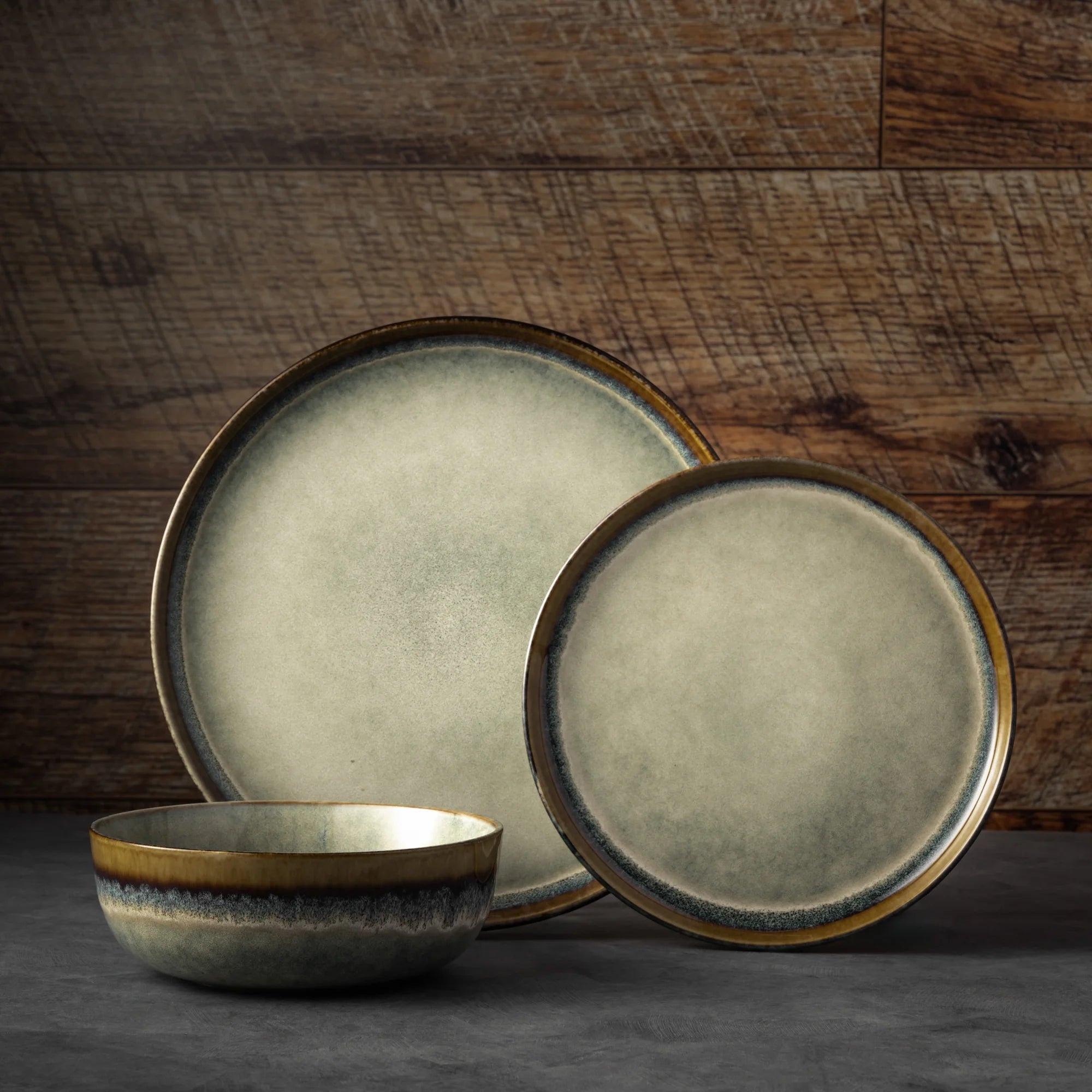 12-Piece Ceramic Dinnerware Set, Asher Collection