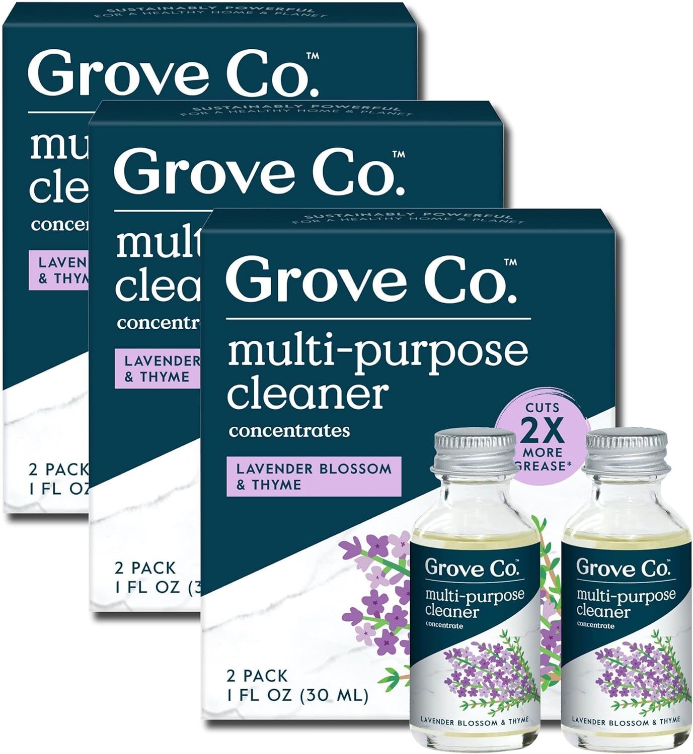 Multi-Purpose Cleaner Refills, 6 X 1Fl Oz, Lavender & Thyme | 6 Refills; Plant-Based; No Plastic Waste; Ammonia & Chlorine Free; No Harsh Chemicals