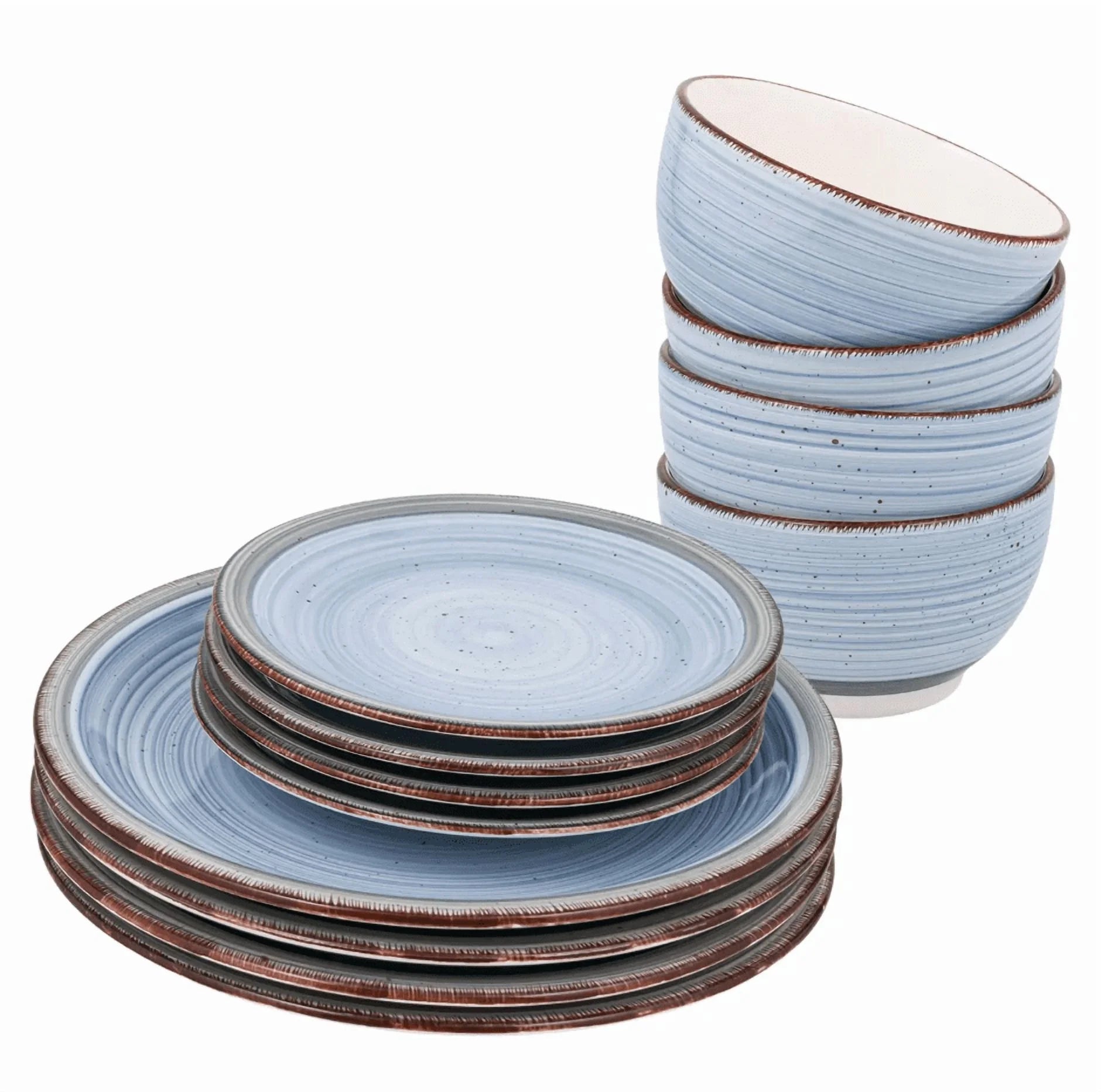 142774.12 Holcomb Ceramic Dinnerware Set, Light Blue - 12 Piece