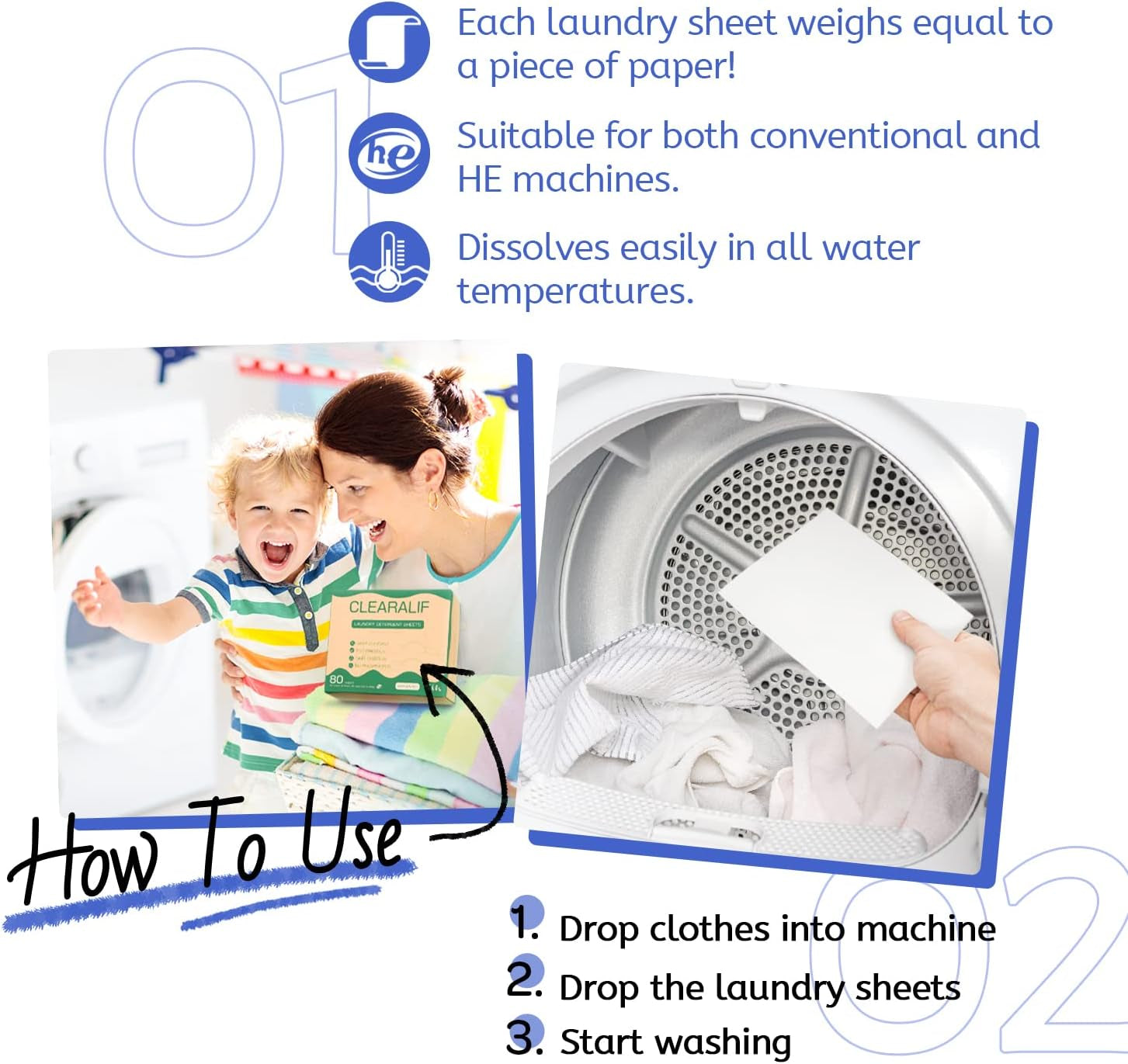 Laundry Detergent Sheets (480 Loads), Fresh Linen,Great for Travel,Apartments, Dorms, Laundry Detergent Strips Eco Friendly & Hypoallergenic (Pack of 3)