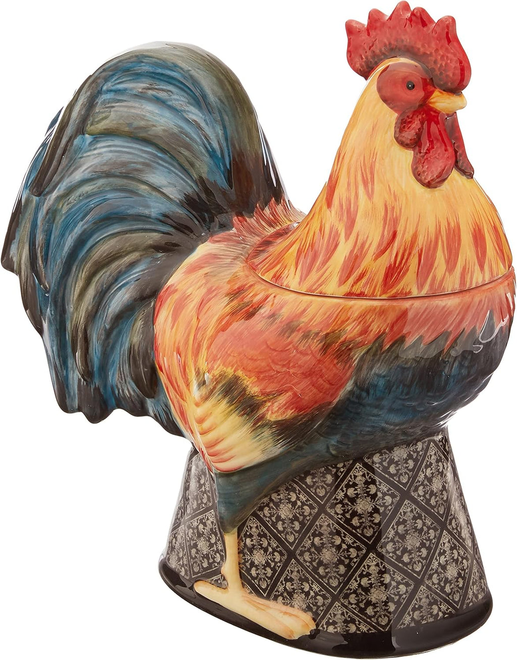 11.25" Gilded Rooster 3-D Cookie Jar, One Size, Multicolor