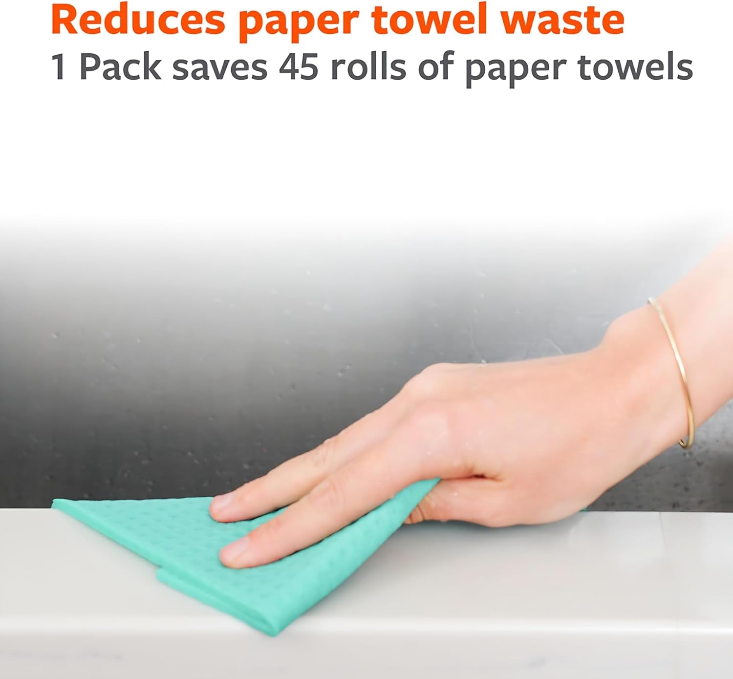 Totally Plant-Based Sponge Cloths - Cellulose Sponge Cloths, Super Absorbent Dish Towels, Reusable Paper Towel Alternative, 100% Natural Plant-Based, 3-Pack, Multicolor