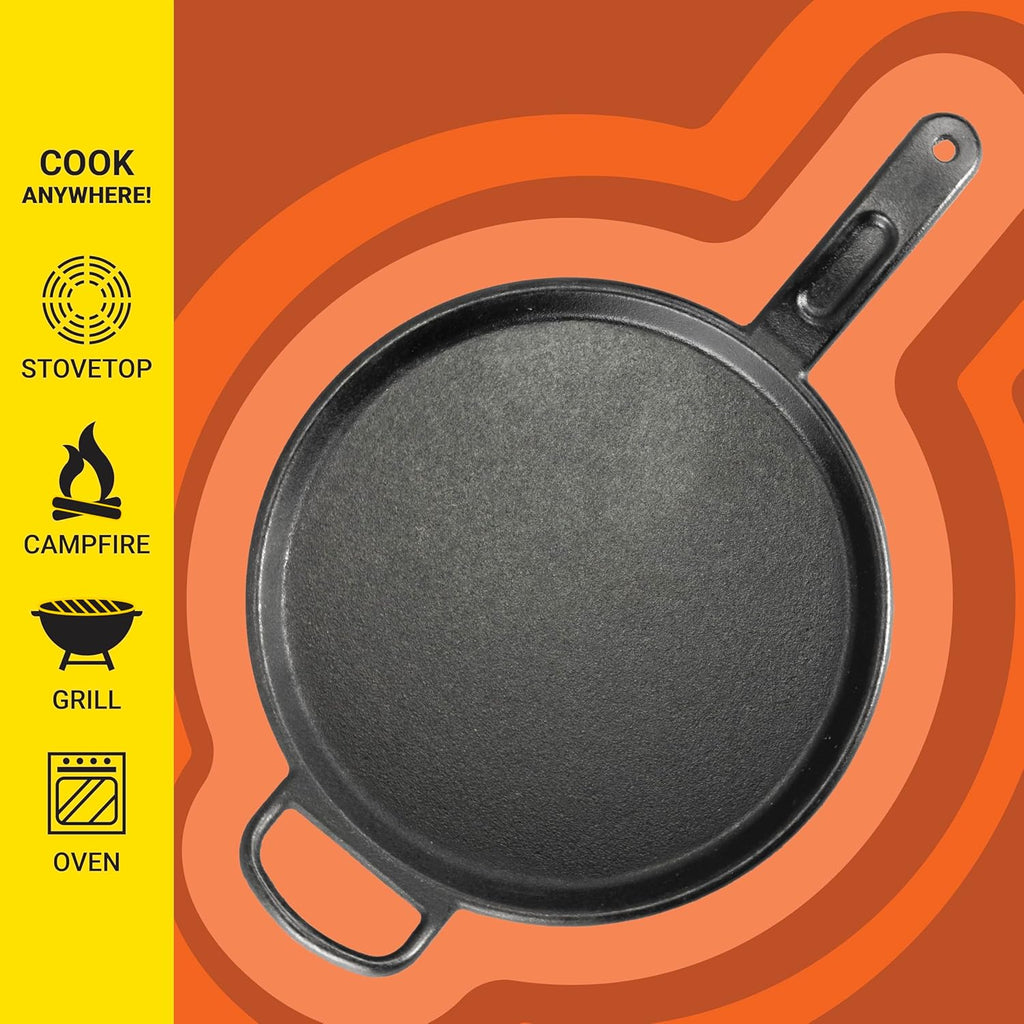 BOLD 12 Inch Seasoned Cast Iron Griddle, Design-Forward Cookware