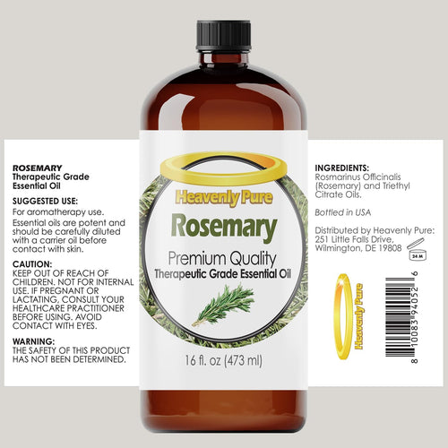 - Rosemary Essential Oil 16 Oz Large Bottle for Diffuser, Hair and Body Care - 473 Ml