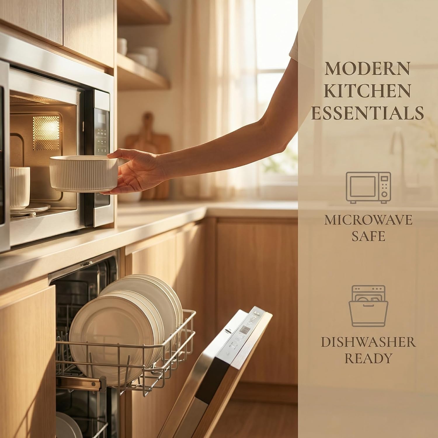 Ceramic Dinnerware Sets of 4, 12 Pieces Plates and Bowls Sets, for Kitchen, Oven, Microwave and Dishwasher Safe