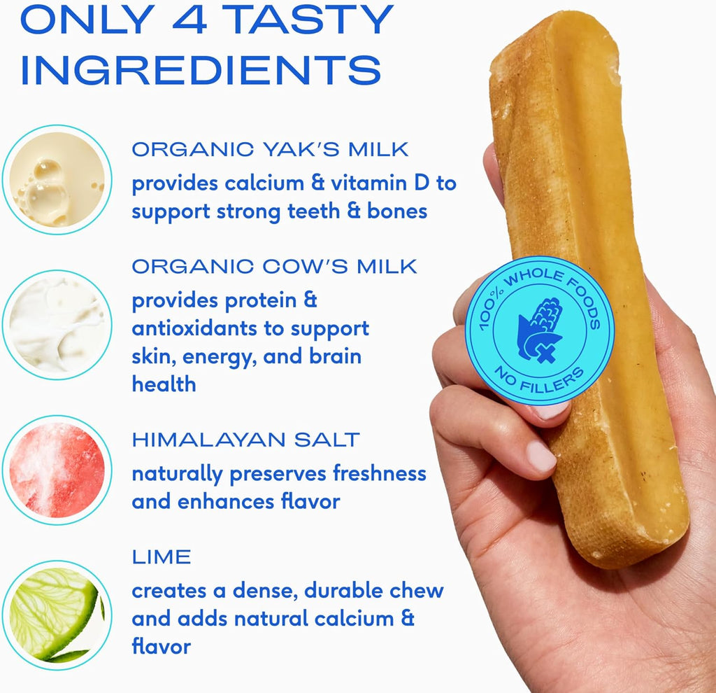 Yak Cheese Himalayan Dog Chews - Long Lasting Dental Sticks for Small Breeds– 100% All Natural Himalayan Yak Chews for Small Dogs – Cheese Bone for Aggressive Chewers - 15 per Pack