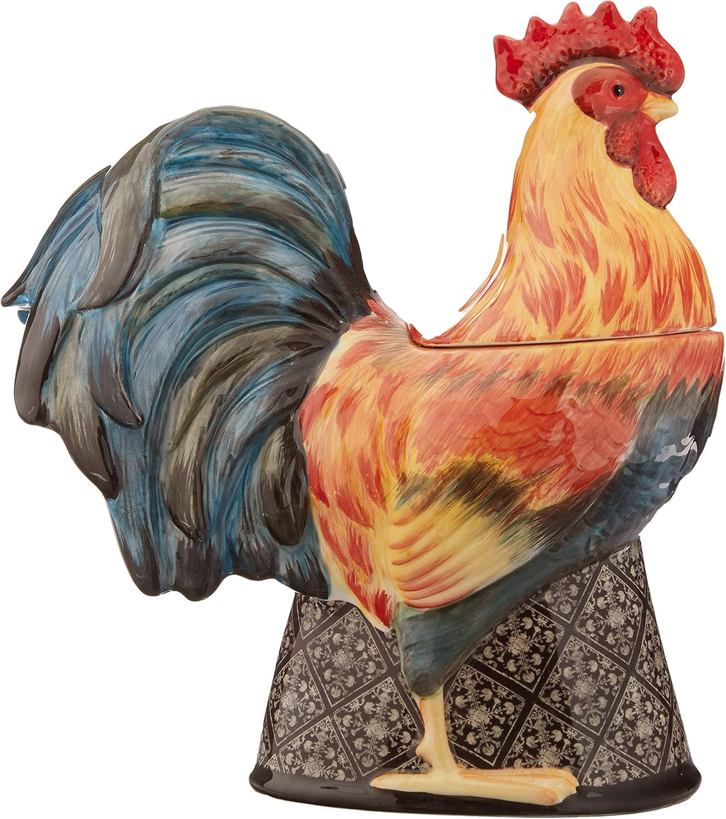 11.25" Gilded Rooster 3-D Cookie Jar, One Size, Multicolor