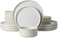 Ceramic Dinnerware Sets of 4, 12 Pieces Plates and Bowls Sets, for Kitchen, Oven, Microwave and Dishwasher Safe