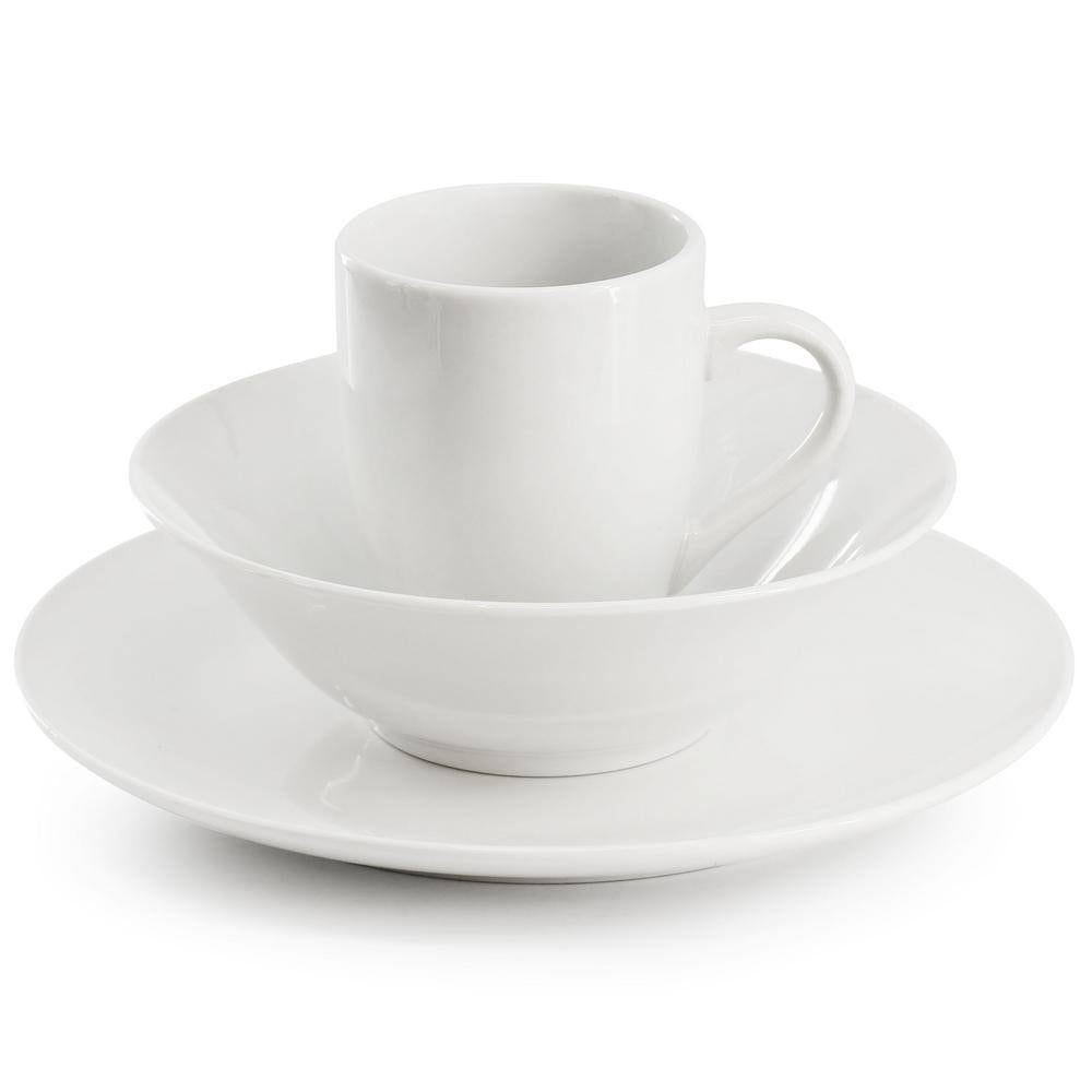 Wintercap 12-Piece White Fine Ceramic Dinnerware Set