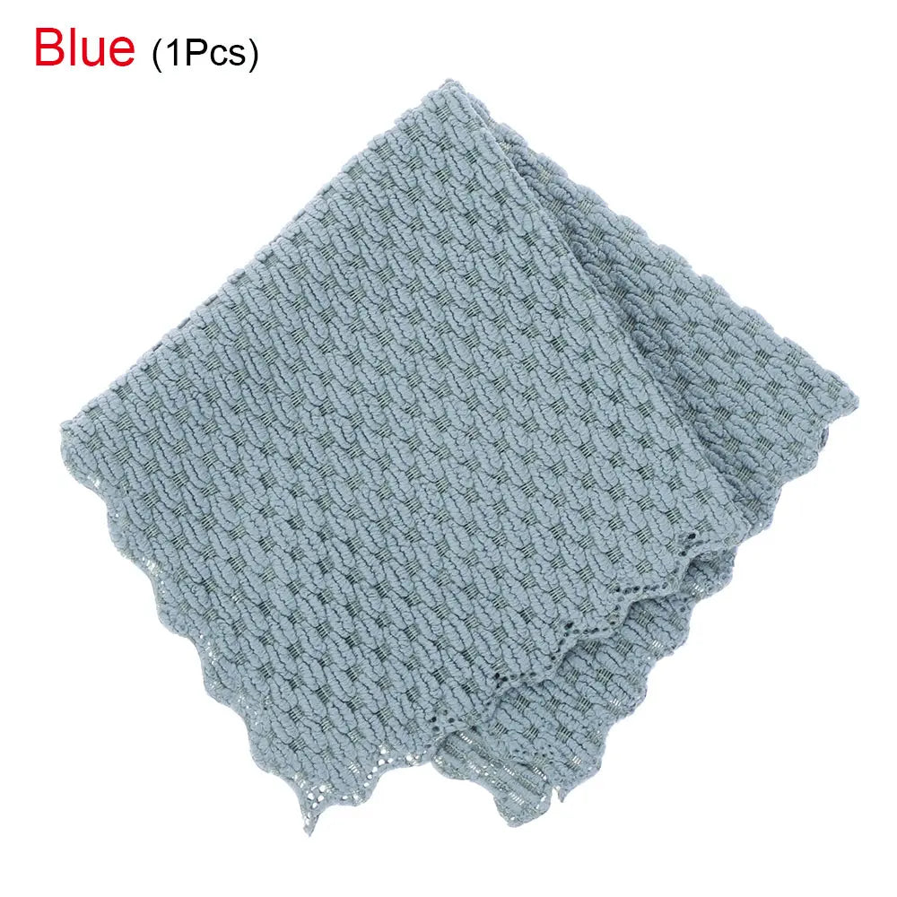 1PC Anti-Grease Dish Cloth Bamboo Fiber Washing Towel Scouring Pad Magic Cleaning Rags Kitchen Household Supplies Cleaning Tools