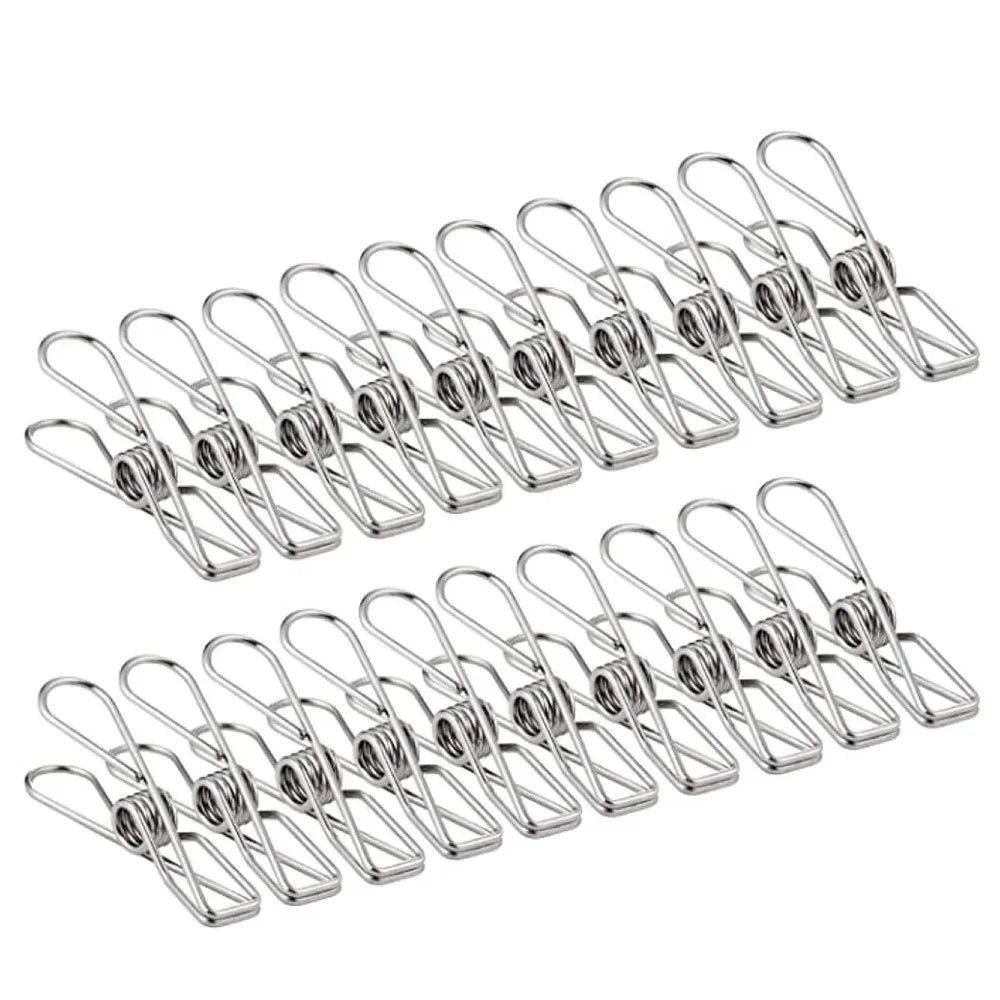 Clothespins Stainless Steel Clothes Pegs Washing Hang Laundry Metal Home Storage Tool 10-100Pcs Cloth Pin Clip Holders 6Cm Clips