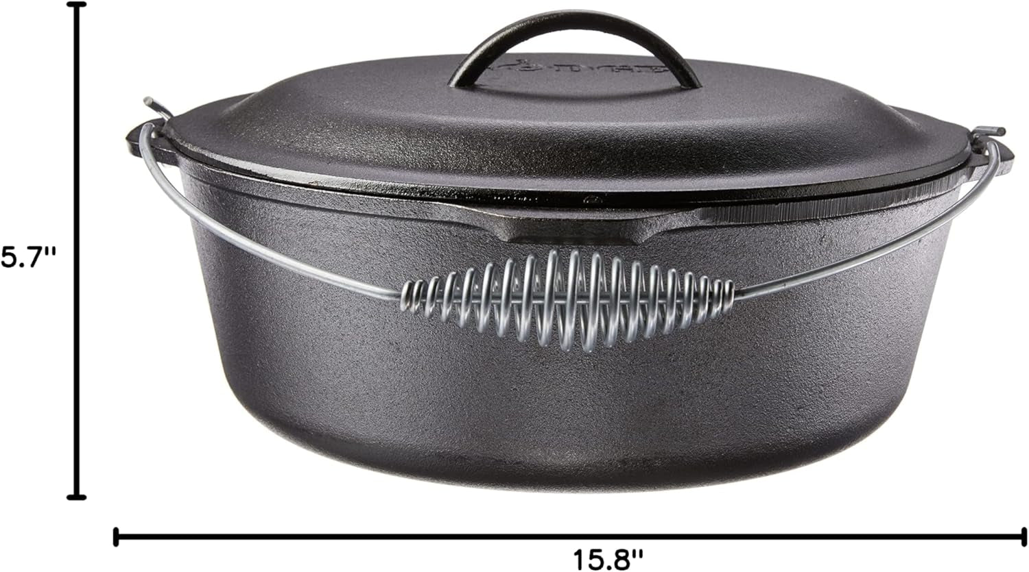 Seasoned Cast Iron Dutch Oven with Bail Handle - Heavy-Duty Campfire Ready Cooking Pot with Lid for Indoor & Outdoor Cooking - 9 Quart