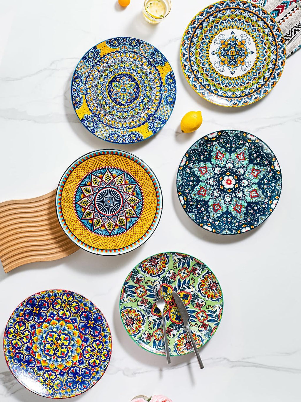 Plates and Bowls Set, Dinnerware Set for 6-20 Oz Bowls, 10.5 Inch Dinner Plates, 8.5 Inch Dessert Plates, 14 Oz Mugs