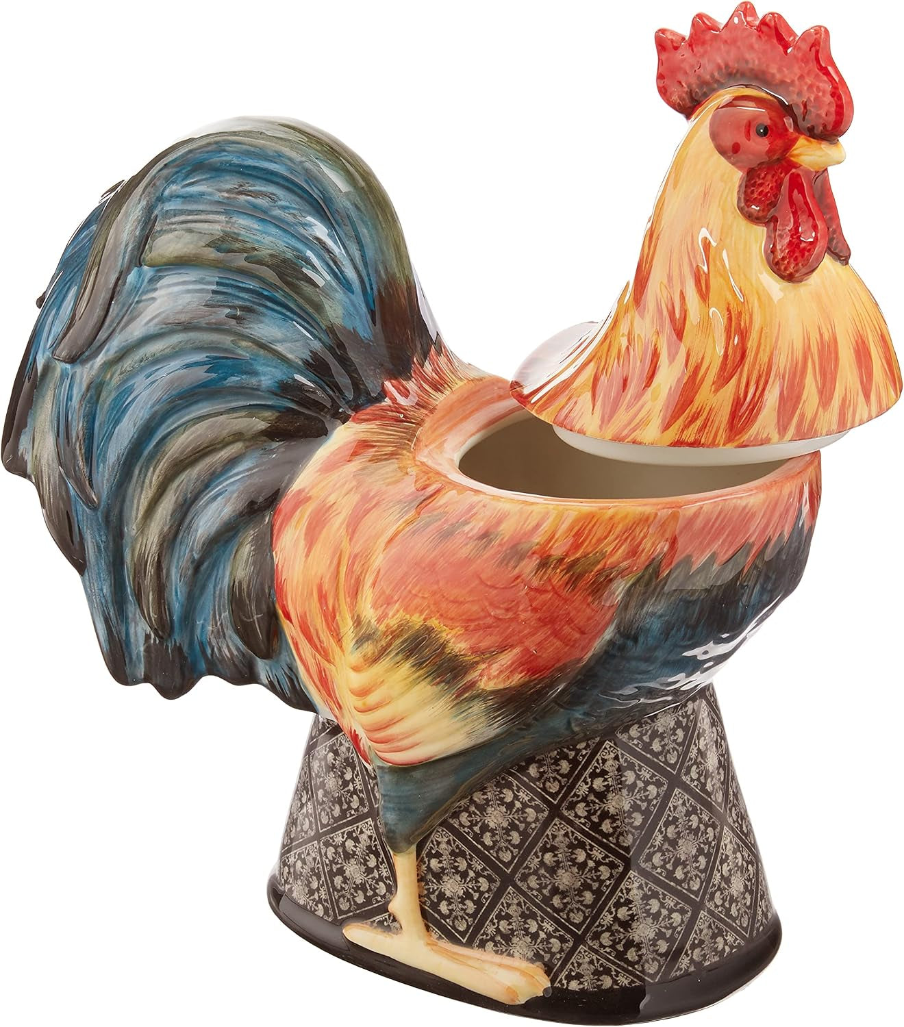 11.25" Gilded Rooster 3-D Cookie Jar, One Size, Multicolor