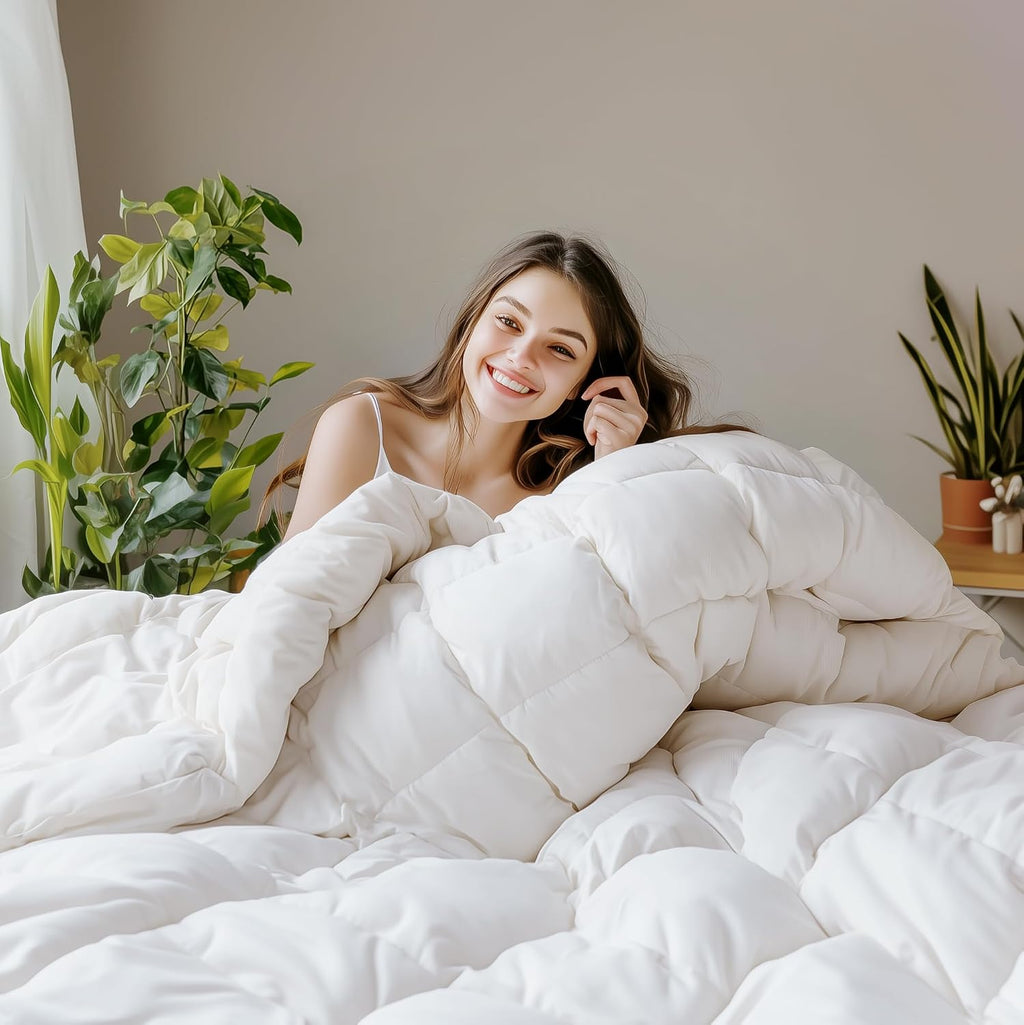Goose down Feather Bedding Set Queen Size - Comforter and 2 Pillows