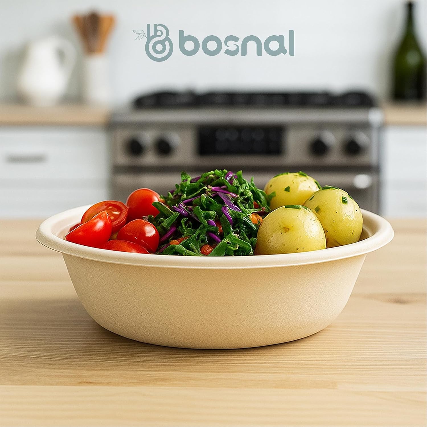 10 Inch & 7 Inch round Plates, 10 Inch Oval Plates, 32 Oz Bowls & 8 Oz Cups with Lidss & Cutlery – 100% Plant-Based Bagasse, Eco-Friendly, Compostable, Microwave Safe, Durable Dinnerware Set