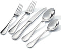 30 Piece Teardrop Silverware Set for 6, 18/10 Stainless Steel Flatware Set, Modern Design Cutlery Set for Home/Hotel/Wedding,Mirror Polished and Dishwasher Safe