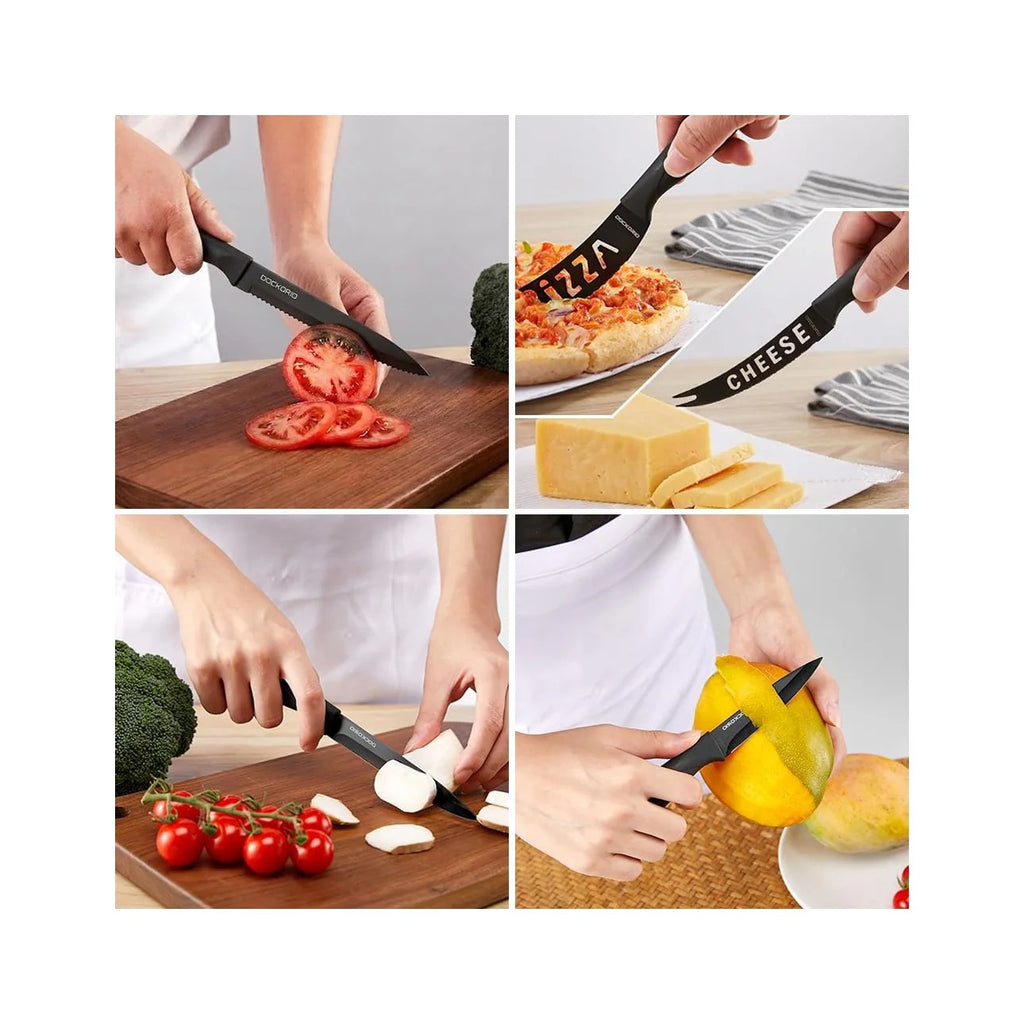Kitchen Knife Set with Block, 19 PCS High Carbon Stainless Steel Sharp Includes Serrated Steak Knives Set, Chef Knives, Bread Knife, Scissor, Sharpener, All in One