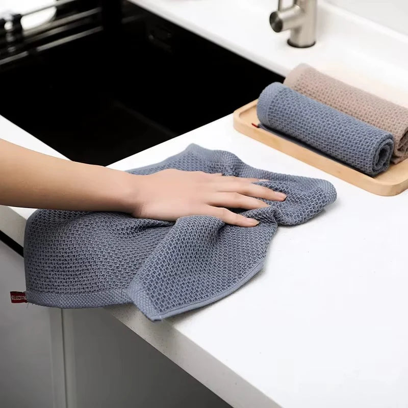 100% Cotton Dishcloth Set – Ultra Soft & Highly Absorbent Kitchen Towels, Reusable Household Cleaning Cloths for Dishes, Kitchen & Home Use