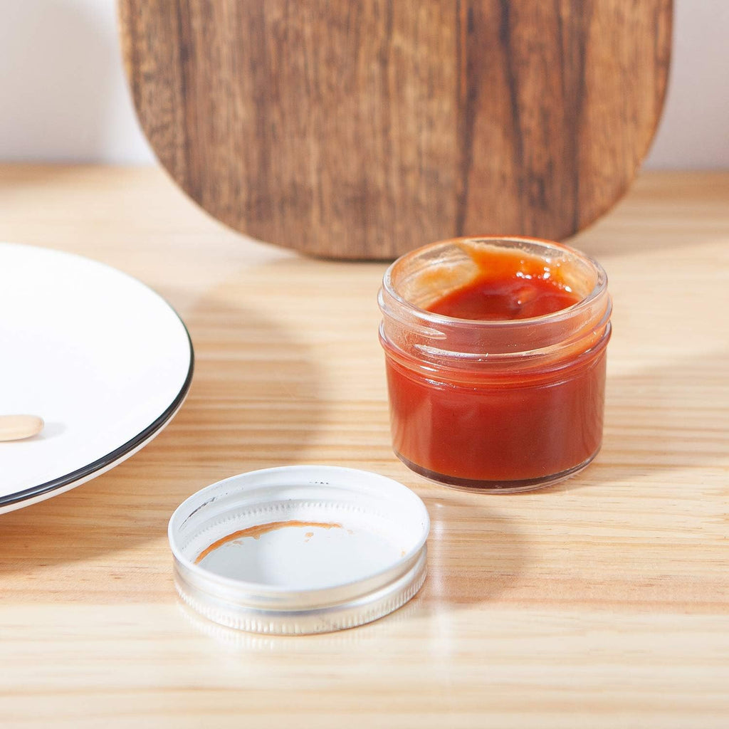 4Oz Glass Jars with Lids(Silver),Mason Jars,Ideal for Honey,Jam,Wedding Favor,Diy Magnetic Mini Spice Jars for Kitchen,Set of 40