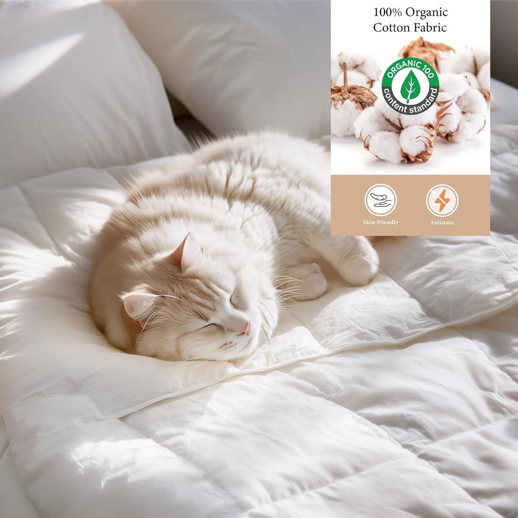 Goose down Feather Bedding Set Queen Size - Comforter and 2 Pillows