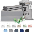Eucalyptus Sheets Queen Size Bed Sheets - 100% Organic Eucalyptus, 400TC Eucalyptus Bed Sheets, 4 Piece Set, 17” Deep Pockets, Silk Feel, Cooling, Double Stitched (Space Grey)