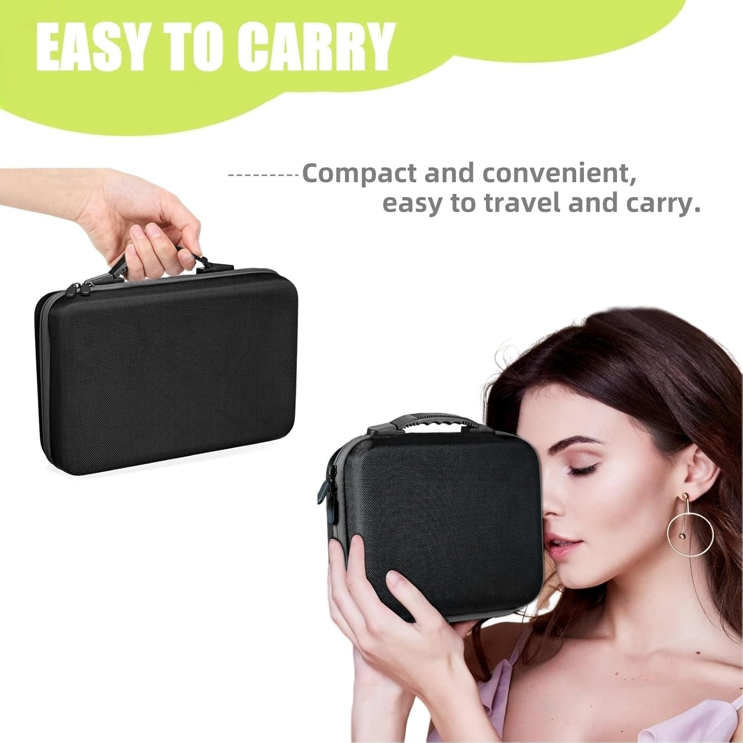 60 Bottles EVA Essential Oils Organizer, Hard Shell Essential Oil Storage Carrying Case, Essential Oils Holder Traveling Bag with Foam Insert, Holds 5Ml,10Ml,15Ml Essential Oils (Black)