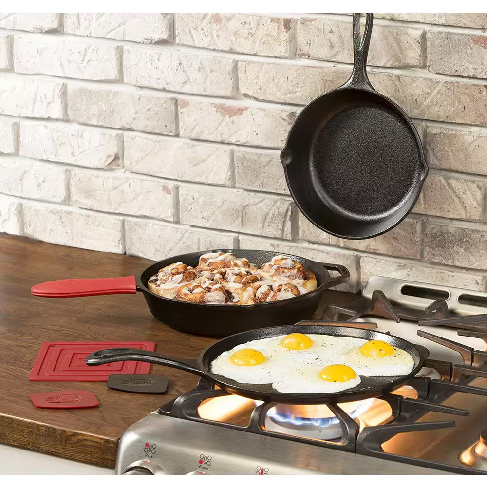 6-Piece Cast Iron Cookware Set in Black