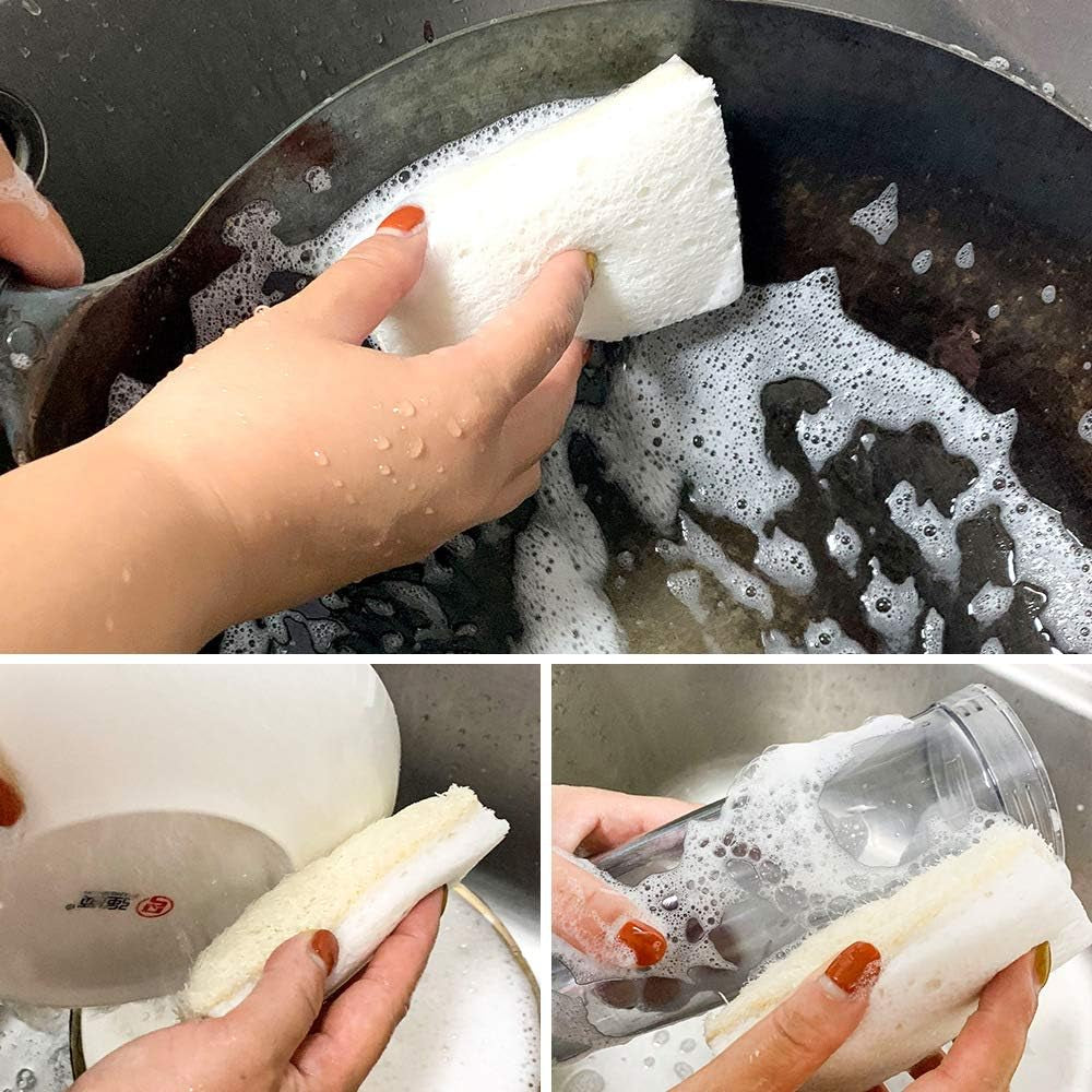 Loofah Dish Sponges Kitchen,Organic Natural Sponges for Dishes,Non Scratch Eco Friendly Biodegradable for Cleaning,6Pcs
