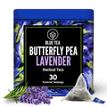 - Butterfly Pea Flower Tea - Lavender - 30 Count - Pyramid Plant Based Tea Bag | ANTIOXIDANT RICH | Flower Based - Herbal Tea - Caffeine Free - Detox Tea | Tin Packaging