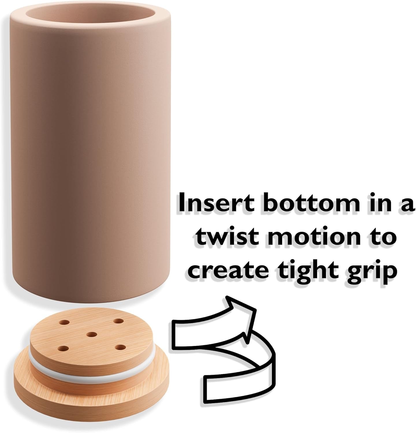 Bamboo Toothbrush Holder Diatomite Tooth Brush Organizer - Storage Stand for Small Bathroom & Counter - Removable Base & Drain Holes, Water-Absorbent & Quick-Drying (Grey & Light Grey)