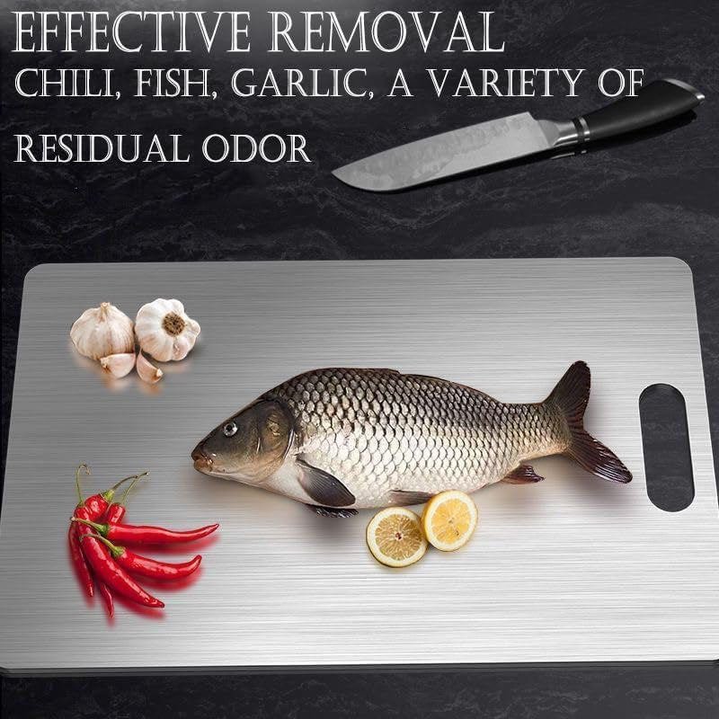 Titanium Cutting Board, Stainless Steel Food Grade Cutting Board, Titanium Cutting Board for Kitchen, 14 * 10 Inch, Meat, Fruit, Vegetable Cutting Boards (14 X 10 Inch)