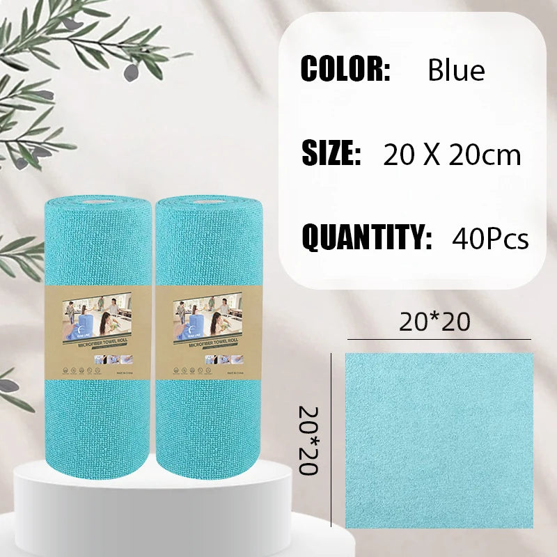 20~60Pcs Thickened Super Absorbent Dishcloth Reusable Kitchen Wiping Rags Microfiber Cleaning Cloths Household Cleaning Tools