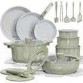 27Pcs Ceramic Cookware Set Nonstick, Pots and Pans Set Non Stick, Non Toxic Cookware, Dishwasher/Oven Safe, Rv/Camping Cookware