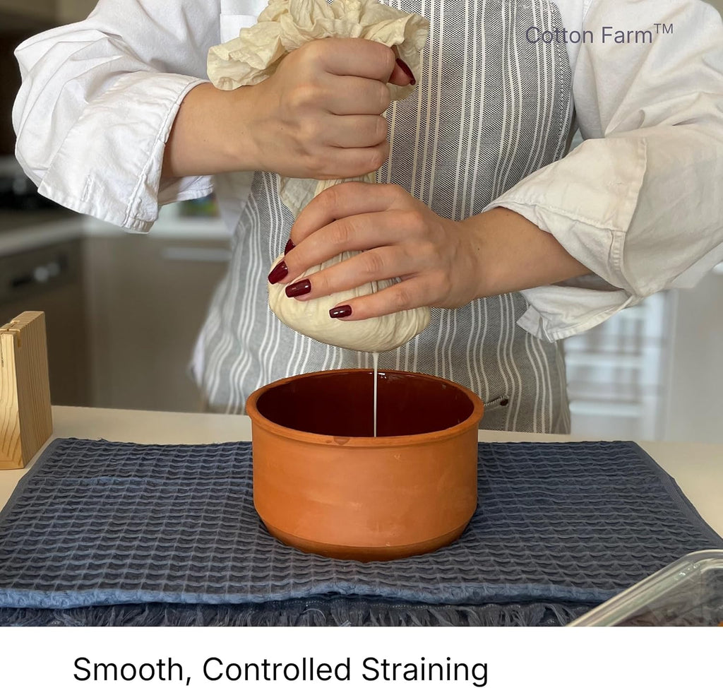 Cotton Farm Grade 100 XL Cheese Cloth for Straining & Cooking; 36X36 Inch; 100% Unbleached Cotton Cheesecloth; Reusable with Finished Edges, Butter Muslin