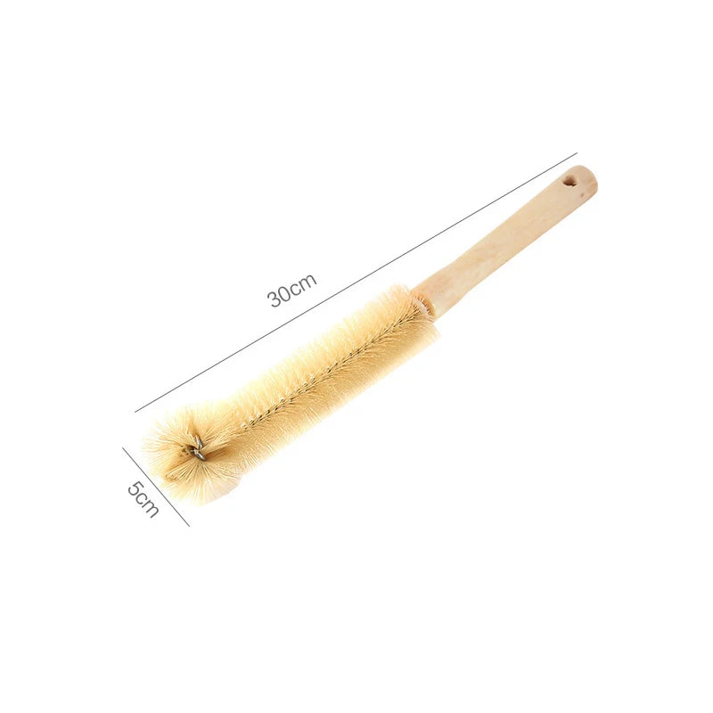 Wooden Bottle Cleaning Brush with Long Handle - Glass Scrubber for Stainless Steel Drink Bottles, Kitchen Tools,Cleaning Tools