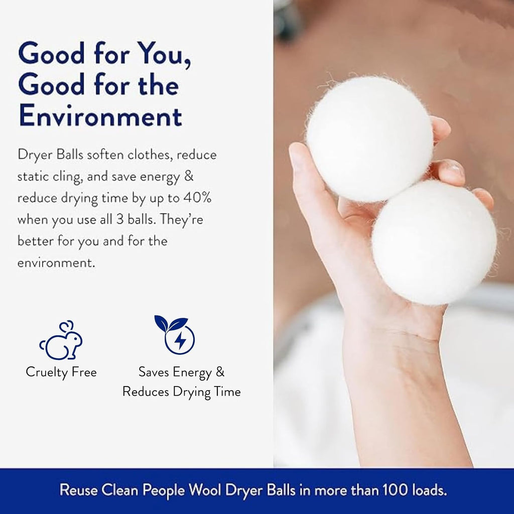 100% New Zealand Wool Dryer Balls - 6 Pack - for Laundry, Fabric Softening, anti Static, No Lint, Odorless and Reusable