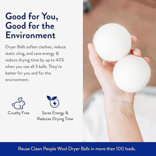100% New Zealand Wool Dryer Balls - 6 Pack - for Laundry, Fabric Softening, anti Static, No Lint, Odorless and Reusable
