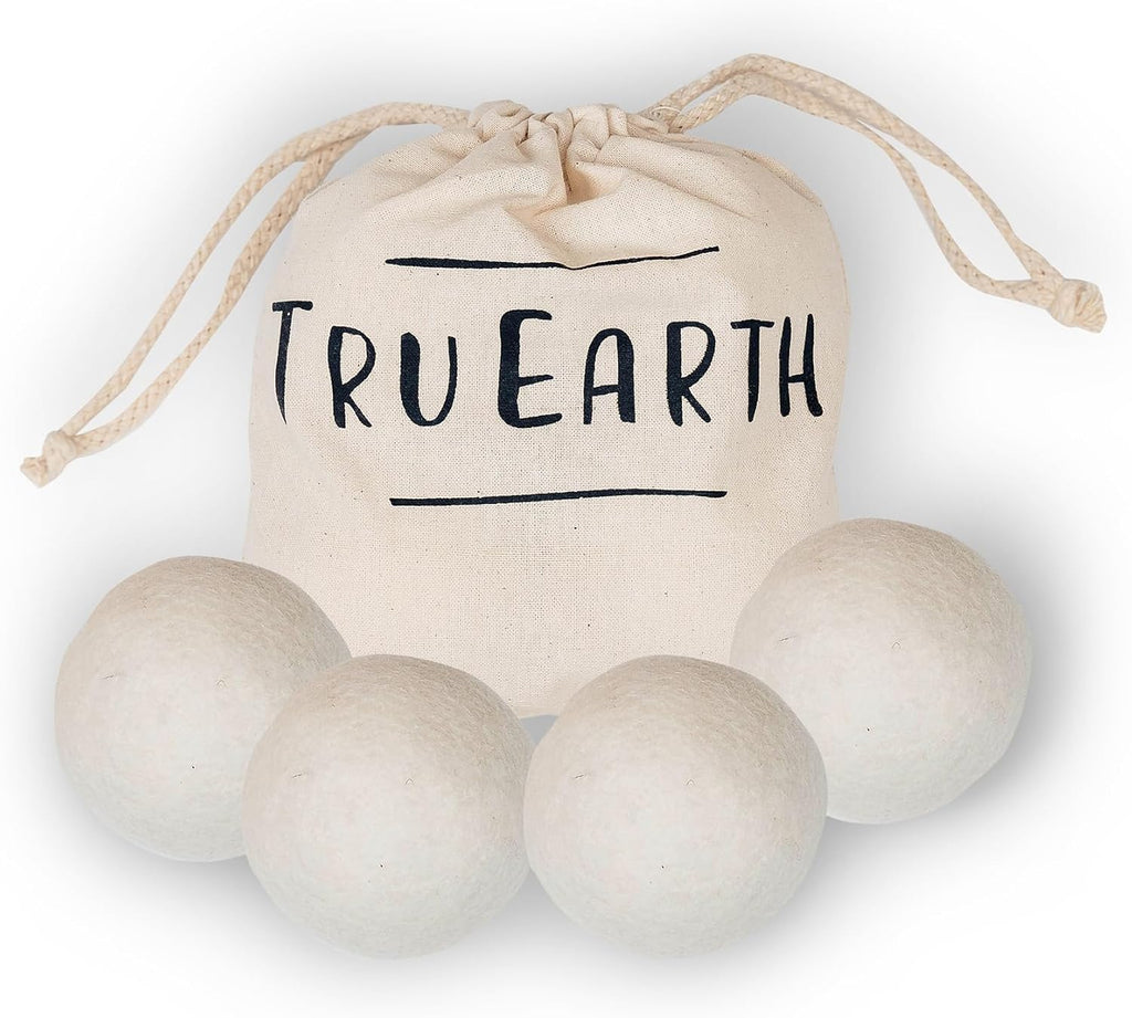 Wool Dryer Balls, Set of 4 XL 100% Wool Anti-Static Balls for Laundry, Reusable & All Natural