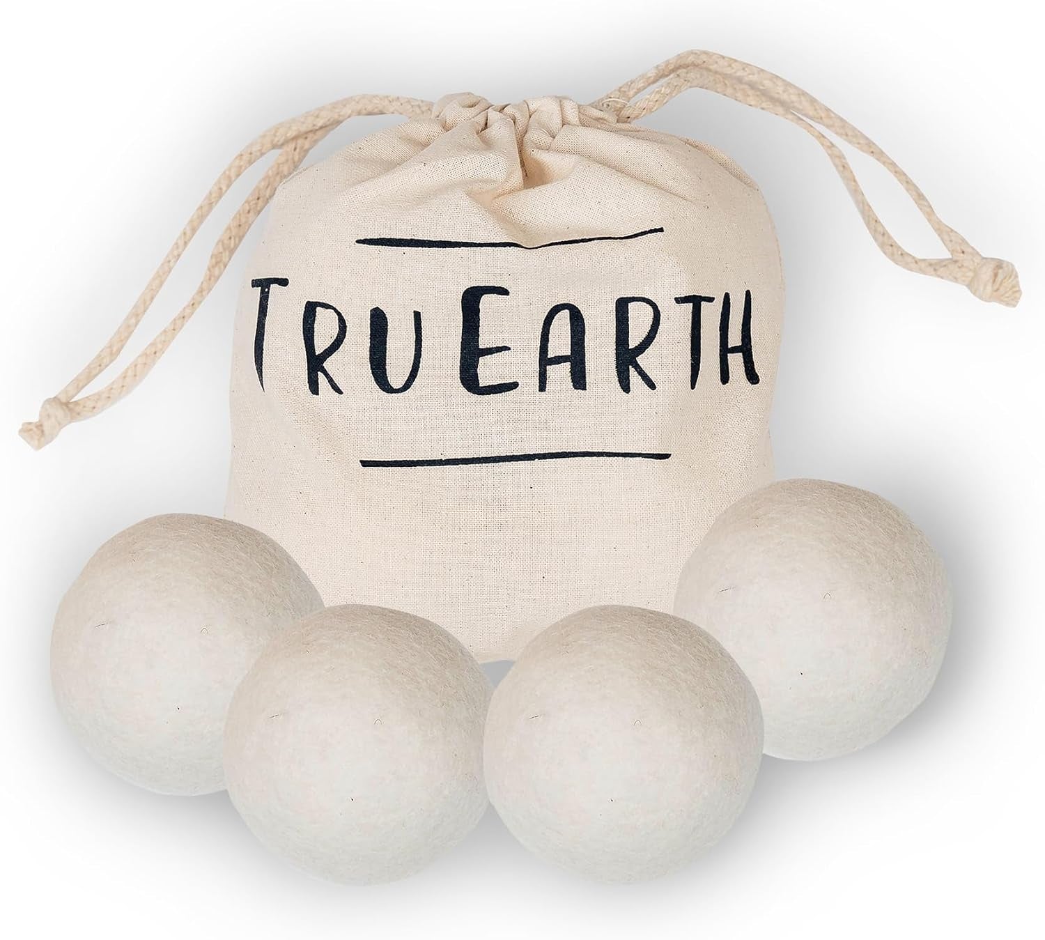 Wool Dryer Balls, Set of 4 XL 100% Wool Anti-Static Balls for Laundry, Reusable & All Natural