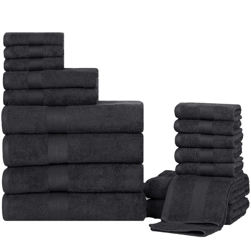 Luxurious Ultra Soft Plush Thick Cotton Towel Sets - Set of 18